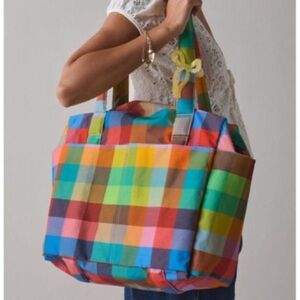 BAGGU Madras Small Cloud Carry-On Bag NWT